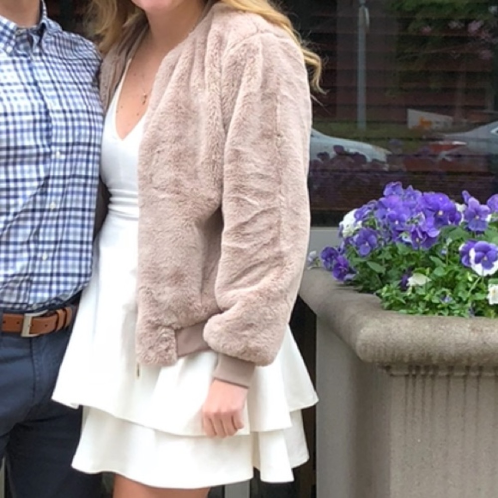 Soft Beige Jacket with gold zipper
